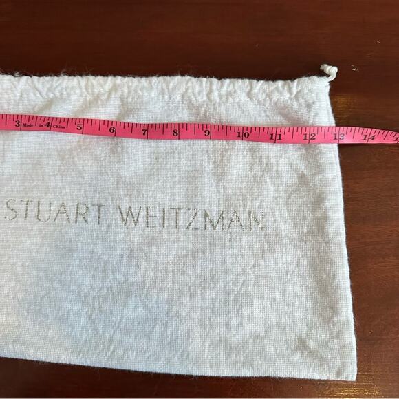Stuart Weitzman Designer Shoe Purse White Silver Dust Bag Drawstring - Picture 3 of 4
